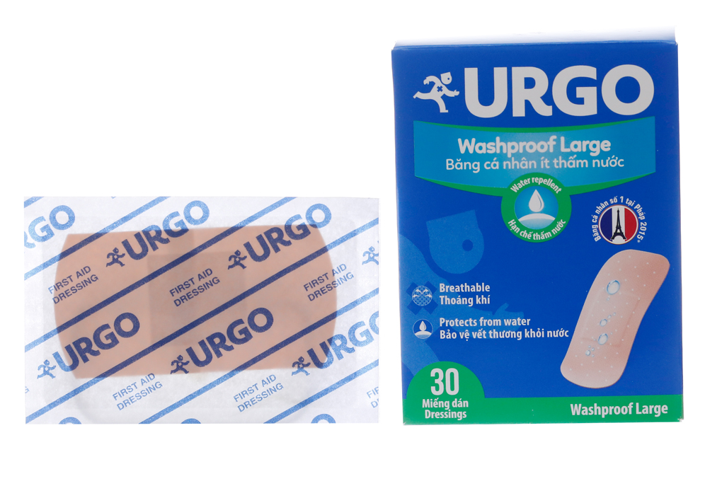 Băng Keo Cá Nhân Ít Thấm Nước Urgo WASHPROOF