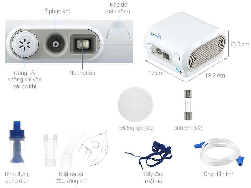 Máy Xông Khí Dung Mũi Họng Biohealth NEB PRO