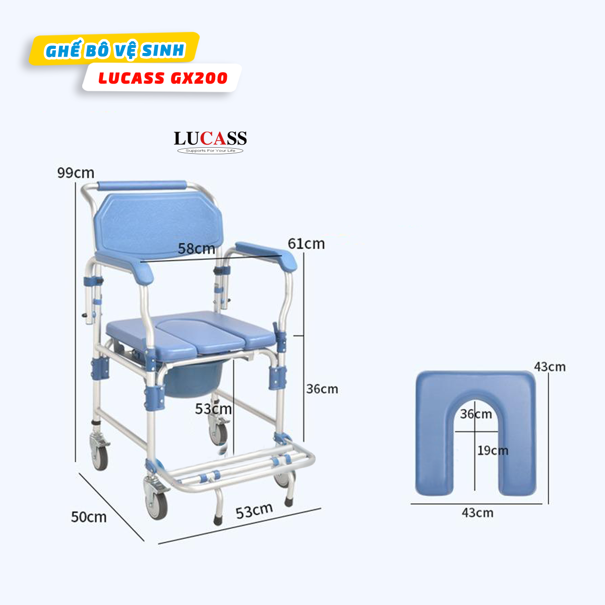 Ghế Bô Có Bánh Xe Lucass GX-200 (GX200)