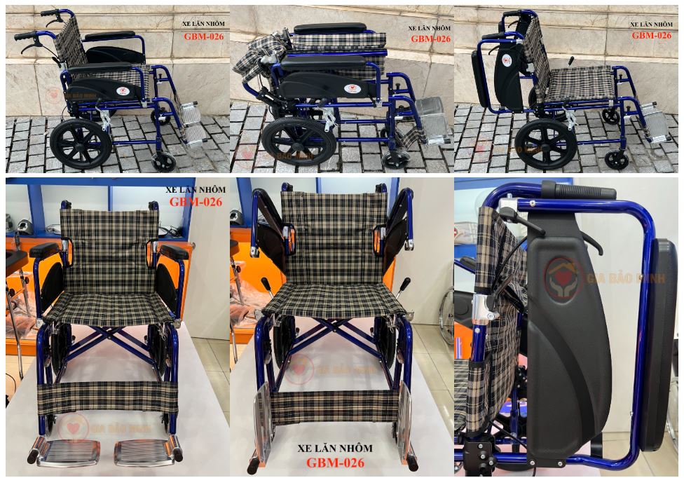 Xe Lăn Nhôm Bánh Nhỏ Cao Cấp GBM-026