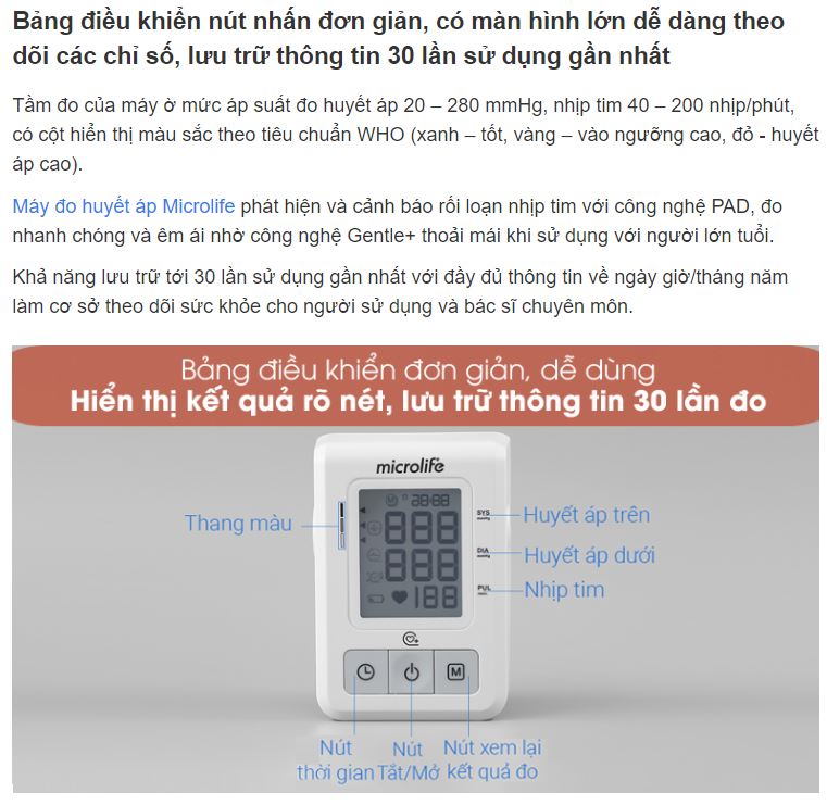 Máy Đo Huyết Áp Bắp Tay Microlife B2 Basic