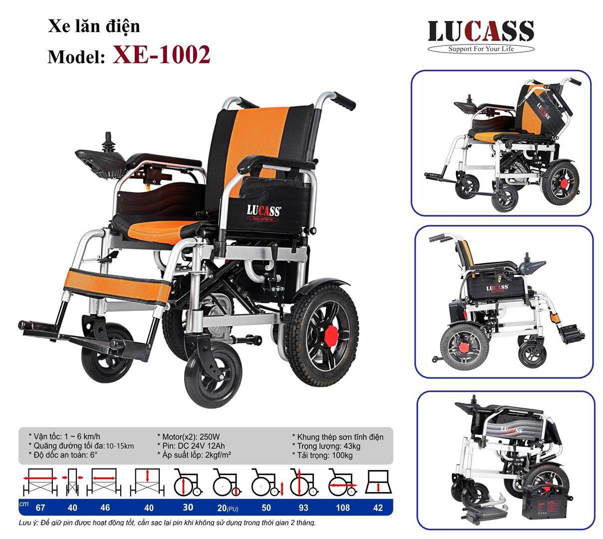 Xe Lăn Điện Bánh Nhỏ Lucass XE-1002