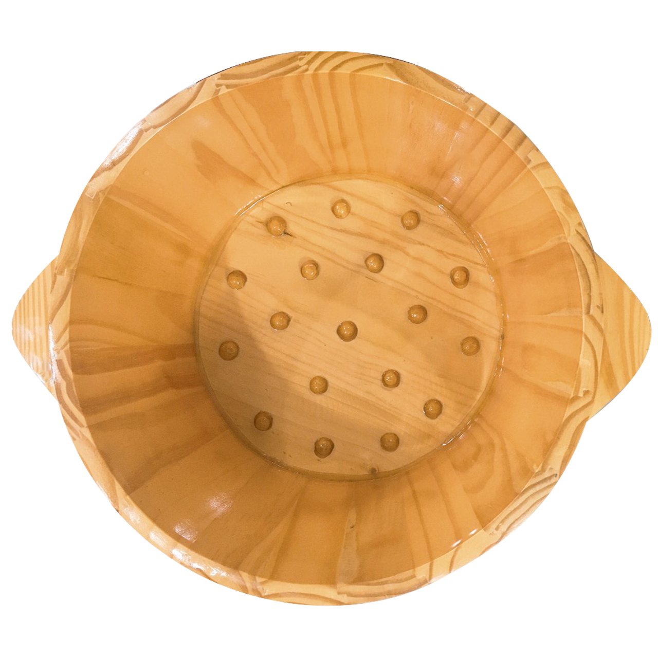 Chậu Ngâm Chân Gỗ (Loại Cao, Có Hạt Massage) Thông Tự Nhiên Cao Cấp