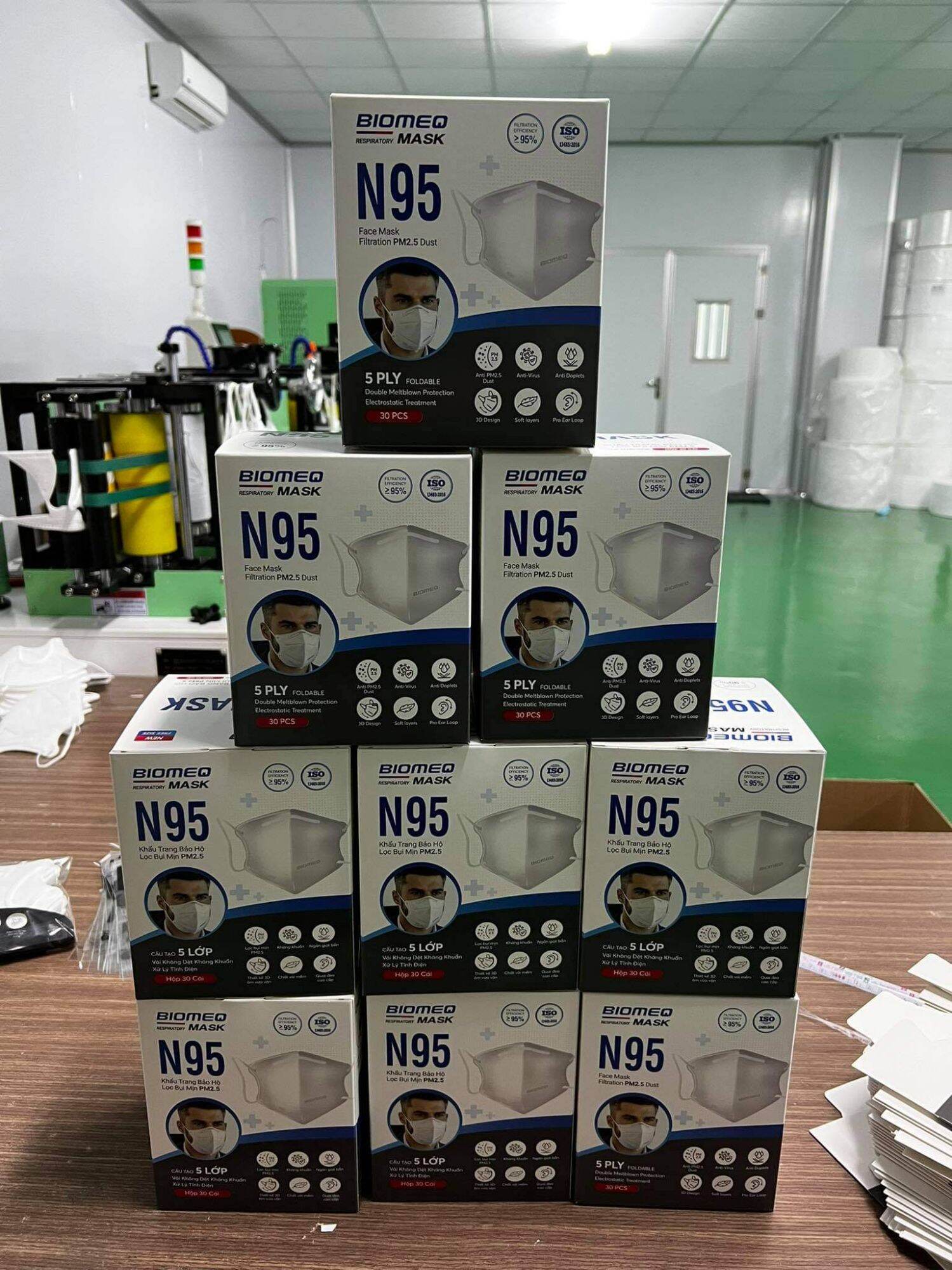 Khẩu Trang 3D N95 Biomeq MASK 5 Lớp (Hộp 30 Cái)