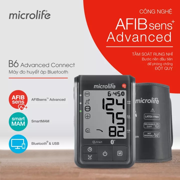 Máy Đo Huyết Áp Bắp Tay Microlife B6 Advanced Connect