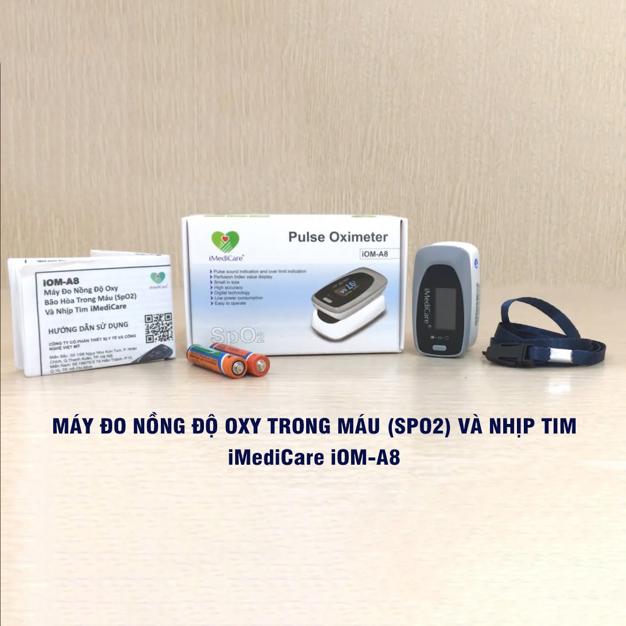 Máy Đo Nồng Độ Oxy SPO2 Và Nhịp Tim iMediCare iOM-A8