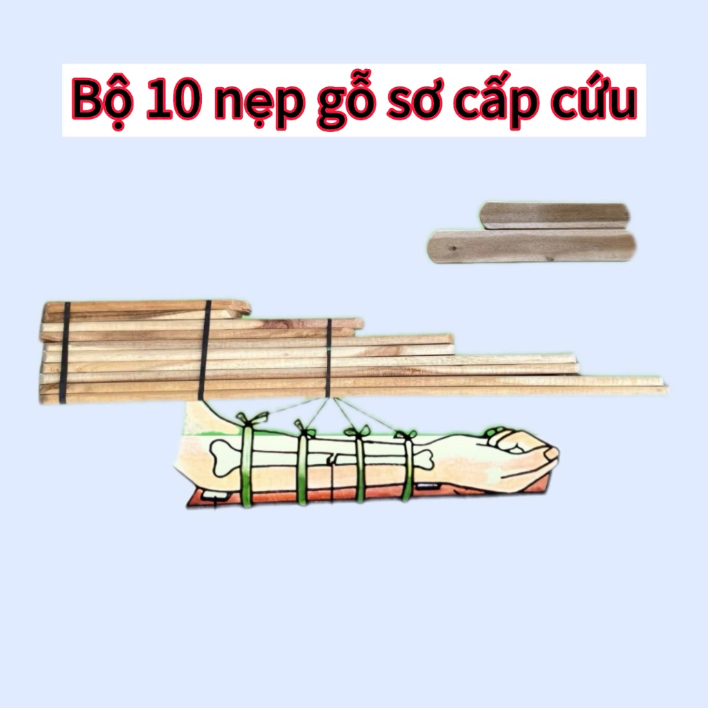 Bộ Nẹp Gỗ Y Tế Sơ Cấp Cứu (10 Thanh) Việt Nam