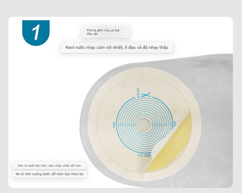 Túi Nước Tiểu Hậu Môn Nhân Tạo 1 Mảnh Colostomy Bag