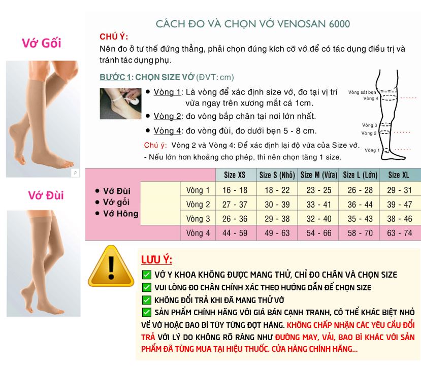 Vớ Y Khoa Venosan 6000 (Màu Da - Hở Ngón)
