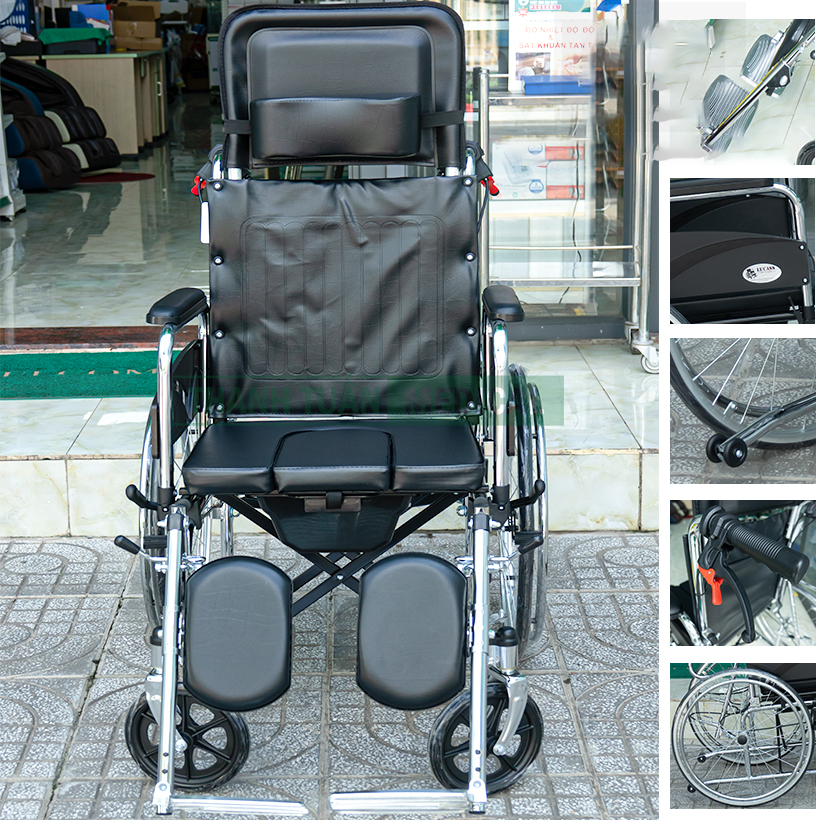 Xe Lăn Tay Nằm Có Bô Vệ Sinh, Có Thắng Lucass X-7, X-7A, X-7 PRO (X7)