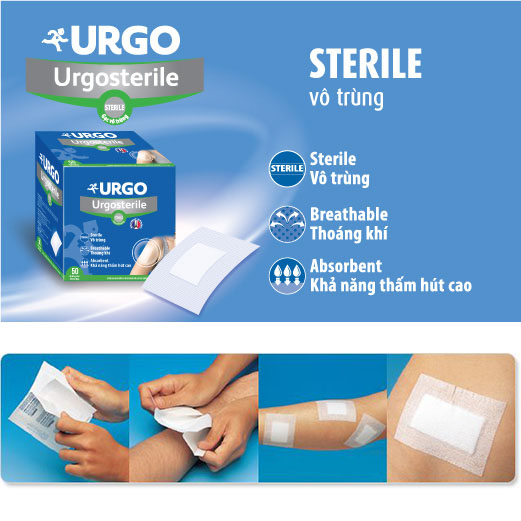 Băng Gạc Y Tế Vô Trùng Có Keo Urgo URGOSTERILE