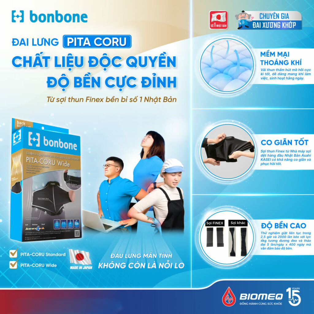 Đai Cột Sống Thắt Lưng Bonbone PITA-CORU WIDE (Đen)