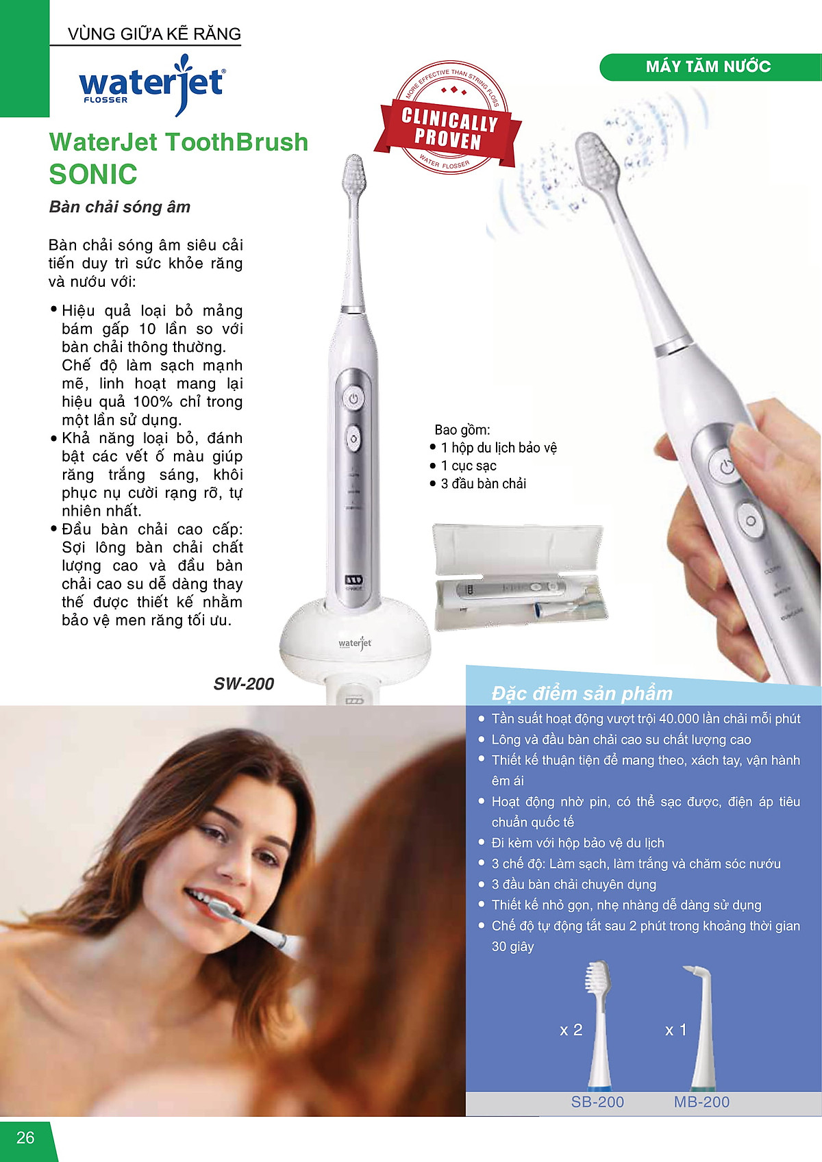Bàn Chải Điện Sóng Âm Waterjet Sonic Toothbrush