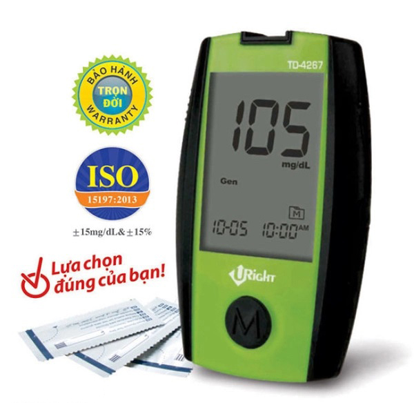 [TRỌN BỘ] Máy Đo Đường Huyết URIGHT TD-4267 (+25 QUE, 50 KIM, CỒN)