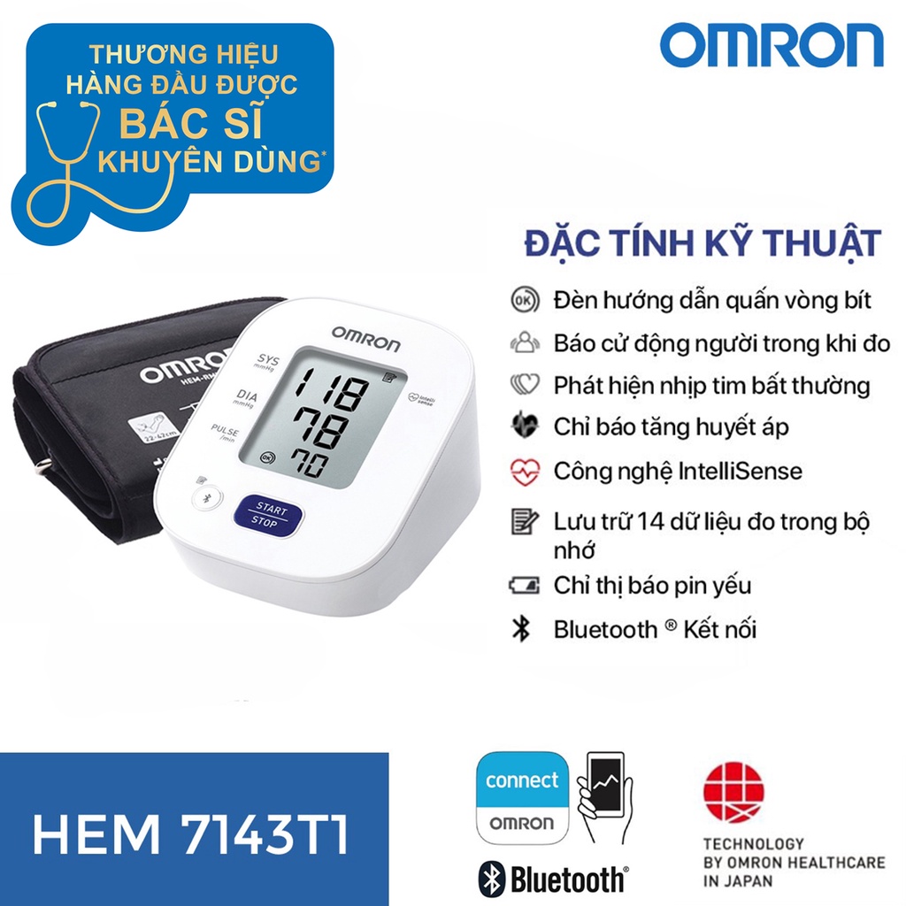 Máy Đo Huyết Áp Bắp Tay Omron HEM-7142T2