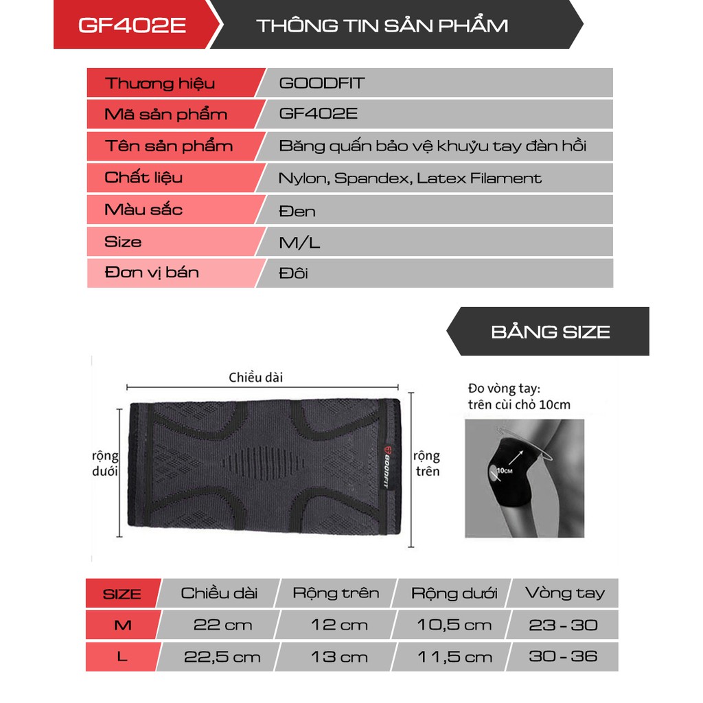 Băng Khuỷu Tay Co Giãn GoodFit GF402E