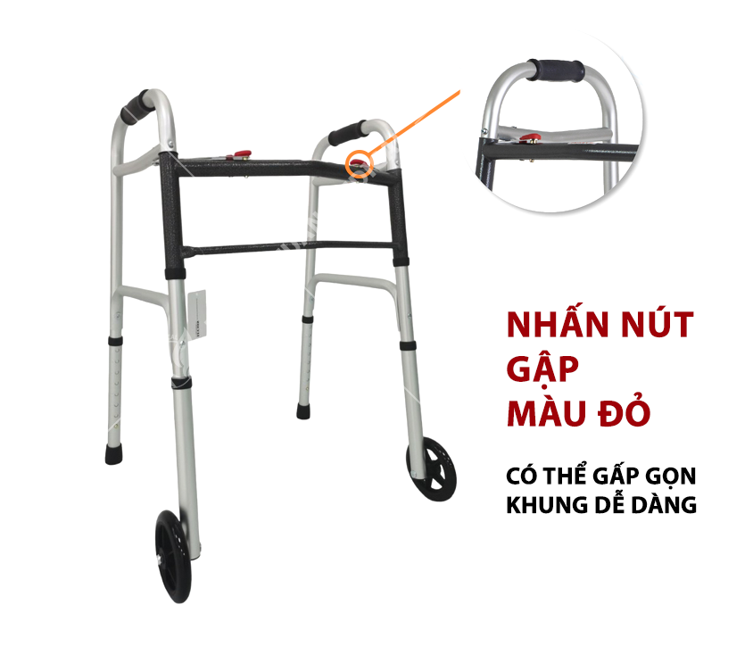 Khung Tập Đi Nhôm Bánh Lớn Lucass W-6 (W6)