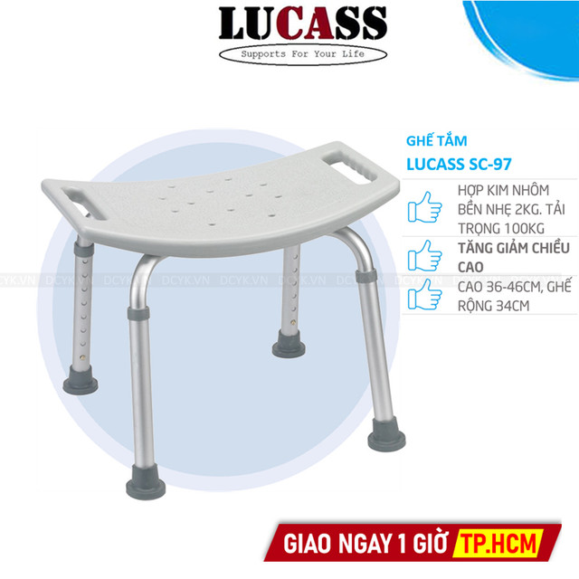 Ghế Tắm Khung Nhôm, Tăng Giảm Chiều Cao Lucass SC-97 (SC97)