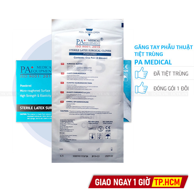 Găng Tay Tiệt Trùng Có Bột PA Medical (1 Đôi)