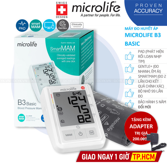 Máy Đo Huyết Áp Bắp Tay Microlife B3 Basic