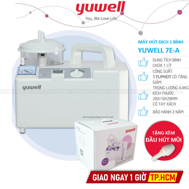 Máy Hút Dịch 1 Bình Yuwell 7E-A