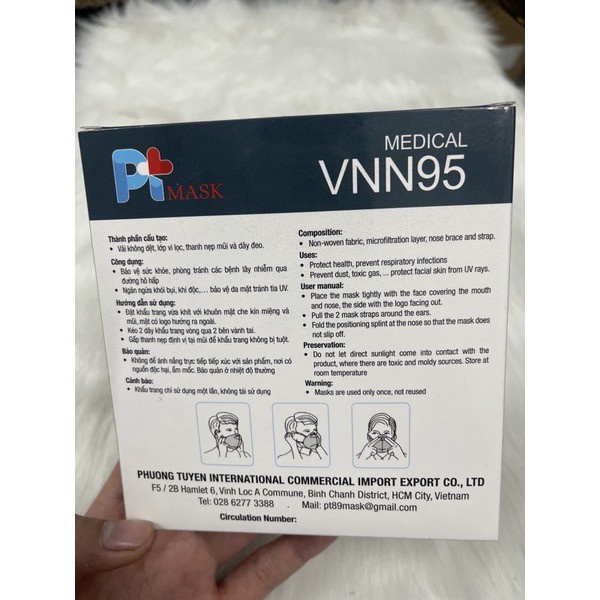 Khẩu Trang 3D PT Mask VNN95 (Không Van)