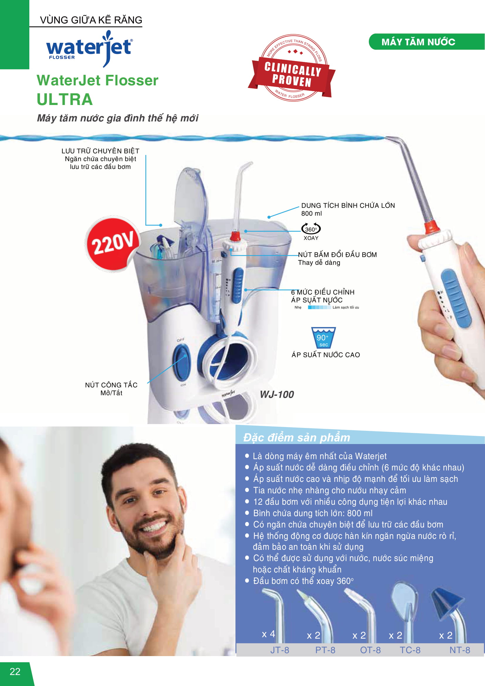 Máy Tăm Nước Gia Đình Waterjet Flosser Ultra