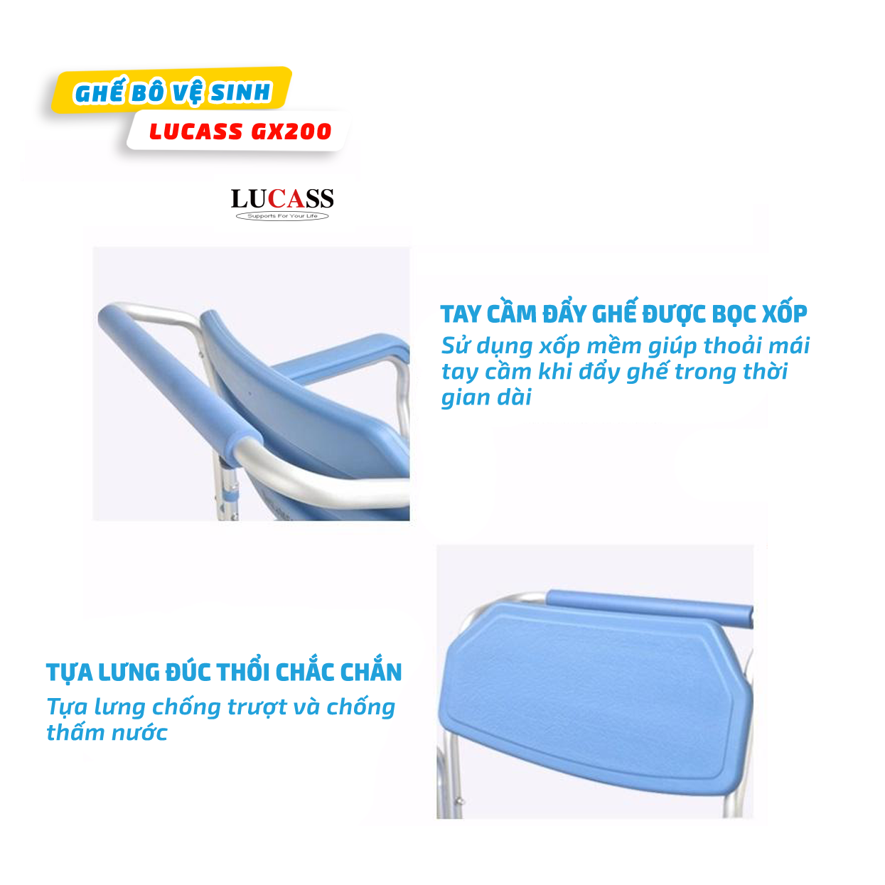Ghế Bô Có Bánh Xe Lucass GX-200 (GX200)