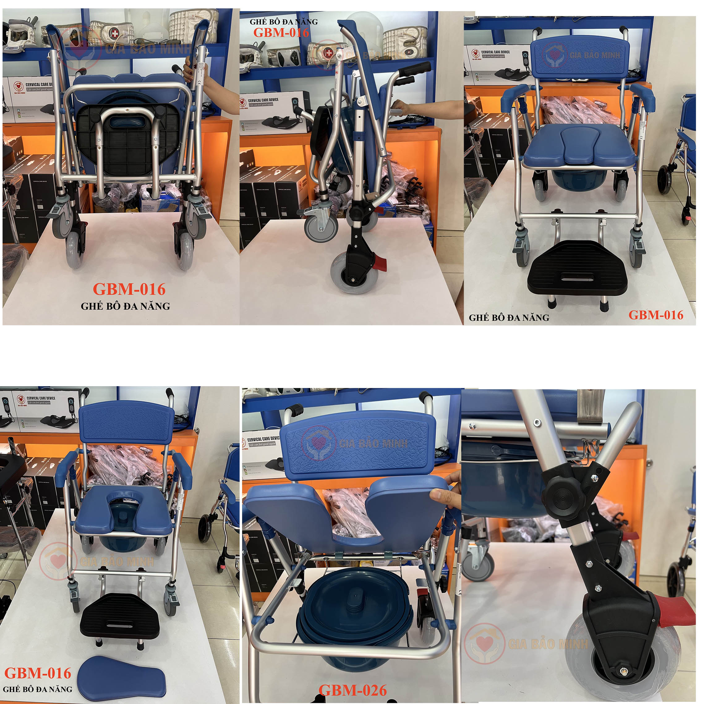 Ghế Bô Vệ Sinh Cao Cấp Đa Chức Năng, Có Thể Gấp Gọn GBM-016