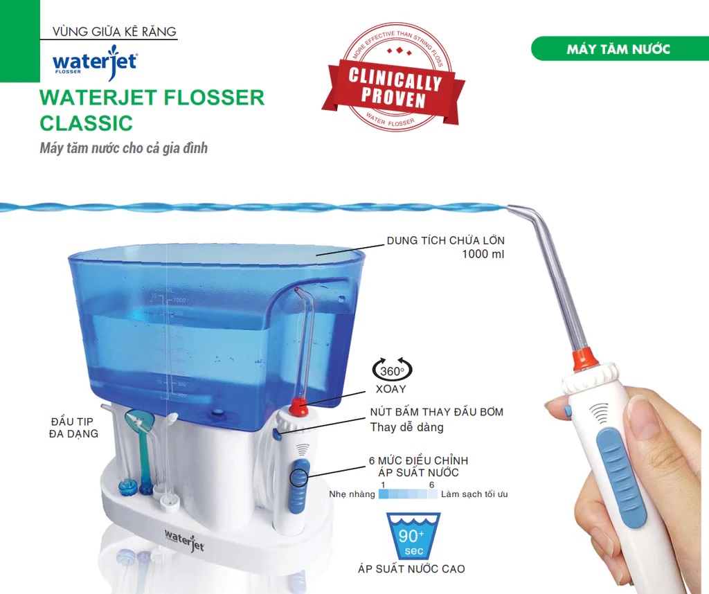 Máy Tăm Nước Gia Đình Waterjet Flosser Classic