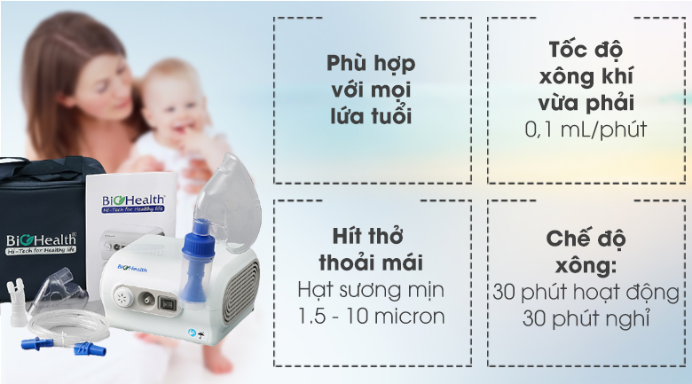 Máy Xông Khí Dung Mũi Họng Biohealth NEB PRO