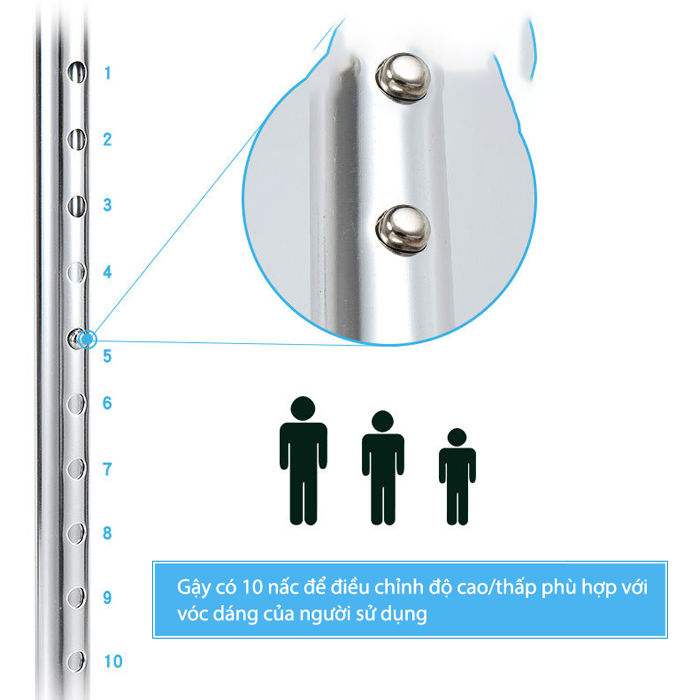 Gậy 4 Chân Thấp Lucass VC24 - Mã cũ B-924 (B924)