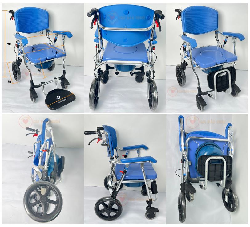 Xe Lăn Nhôm Cao Cấp Đa Chức Năng, Có Thắng Gia Bảo Minh GBM-019