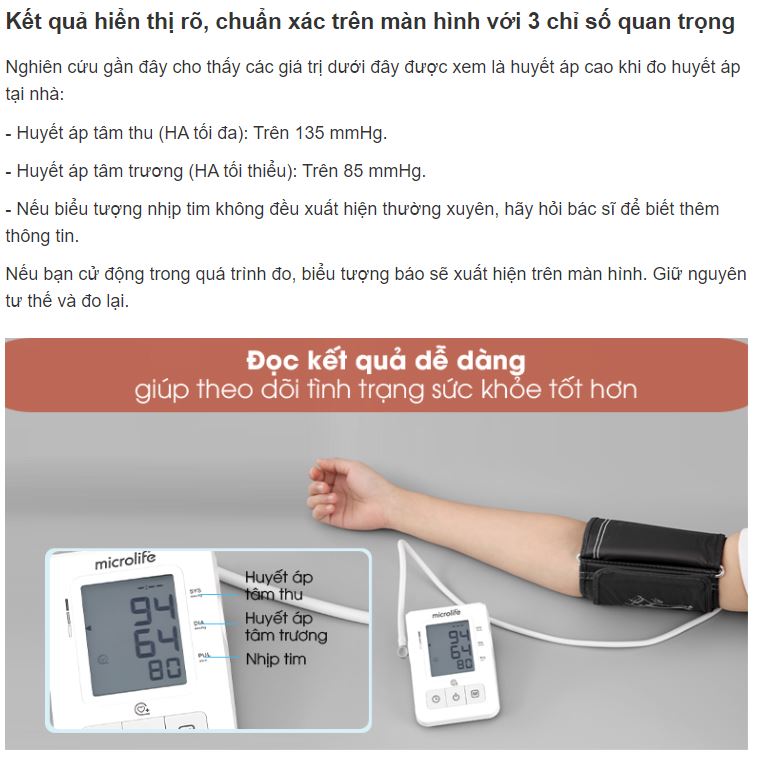 Máy Đo Huyết Áp Bắp Tay Microlife B2 Basic