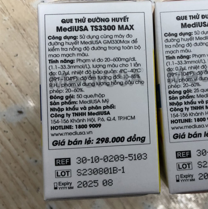 Que Thử Đường Huyết MediUSA TS3000 MAX