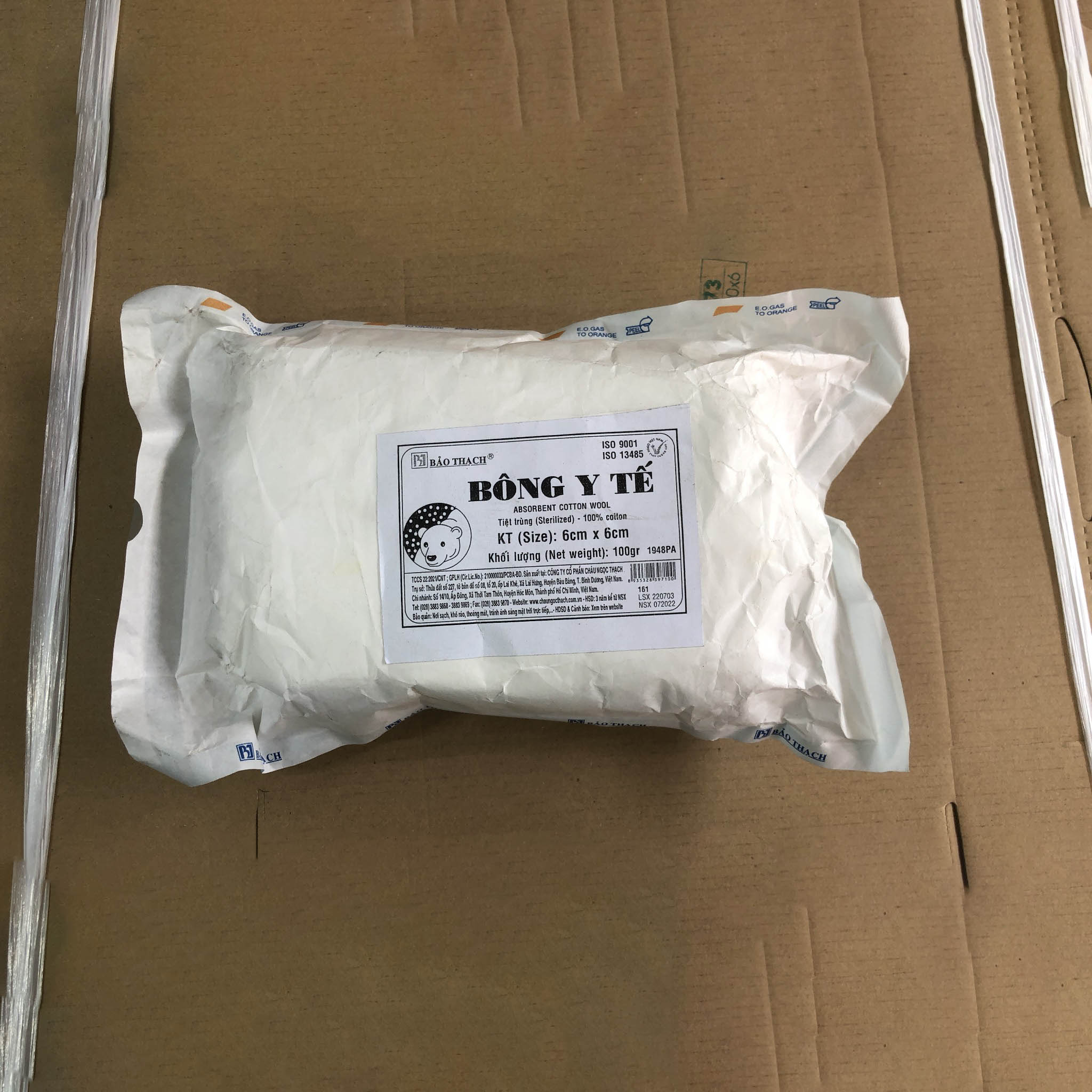 Bông Gòn Cắt, Gòn Vuông 6x6cm Bảo Thạch (Bịch nhỏ)