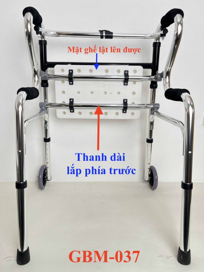 Khung Tập Đi 2 Bánh, 2 Tầng Tỳ Tay, Có Ghế GBM-037