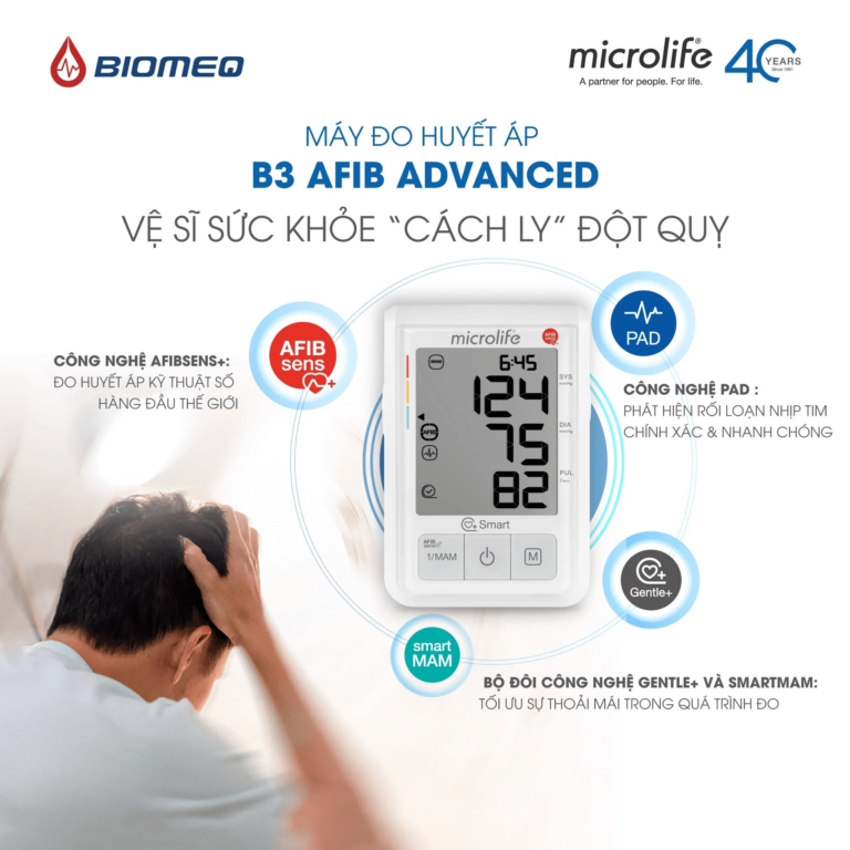 Máy Đo Huyết Áp Bắp Tay Microlife B3 AFIB (Cảnh Báo Đột Quỵ)
