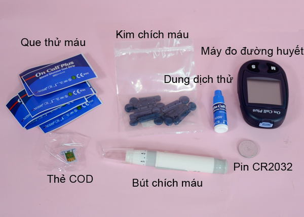 [TRỌN BỘ] Máy Đo Đường Huyết On-Call Plus (+ 25 Que, Kim, Cồn)