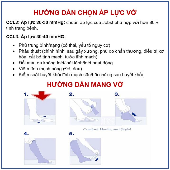 Vớ Y Khoa Chân JOBST Relief (Da, Hở Ngón)