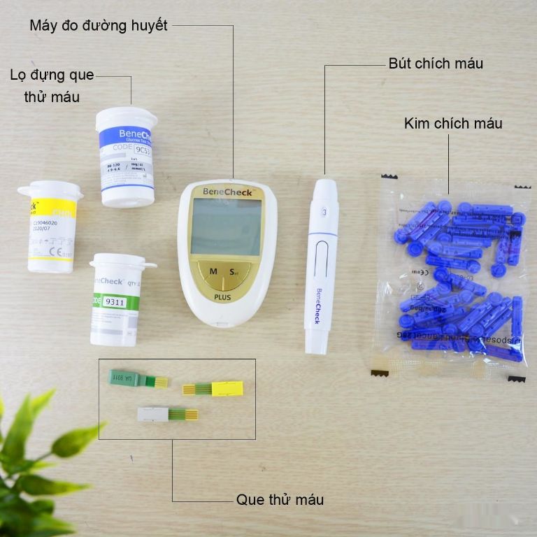 Máy Đo Đường Huyết 3 Trong 1 (Đường, Acid Uric, Mỡ Máu) Benecheck Plus