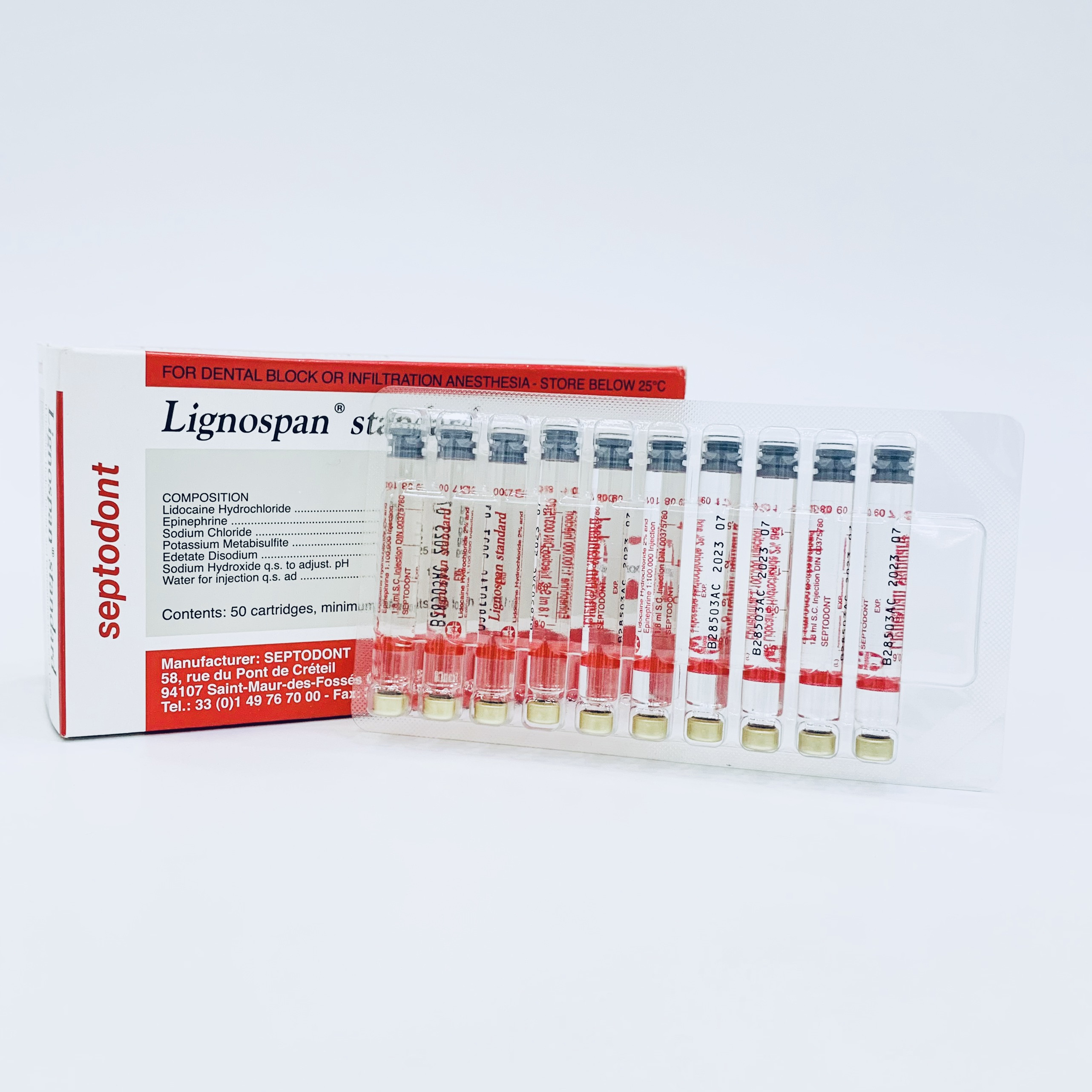 Tê Pháp Đỏ Septodont Lignospan Standard 2%