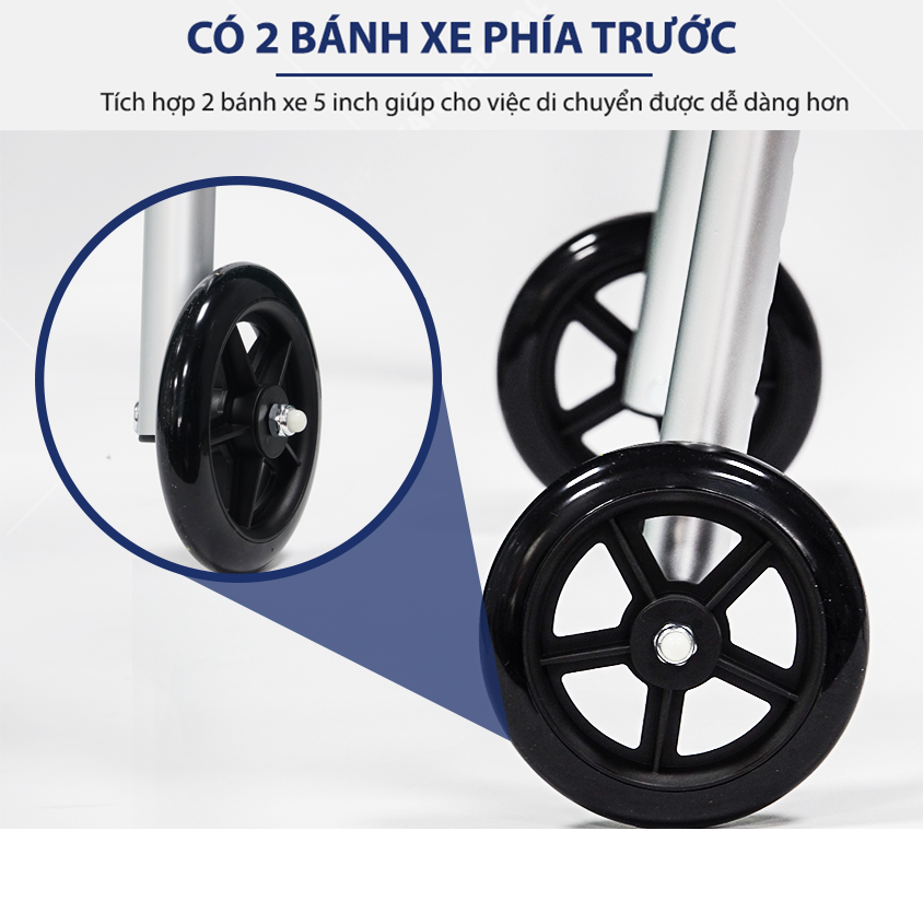 Khung Tập Đi Nhôm Bánh Lớn Lucass W-6 (W6)