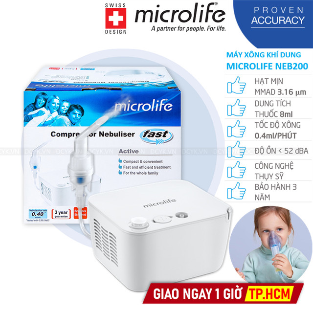 Máy Xông Khí Dung Mũi Họng MICROLIFE NEB200