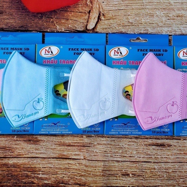 Khẩu Trang 5D Trẻ Em Famapro 5D 3 lớp kháng khuẩn cho bé