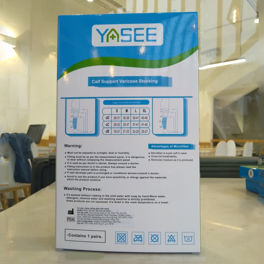 Vớ Y Khoa Bắp Chân Yasee (Màu Da)