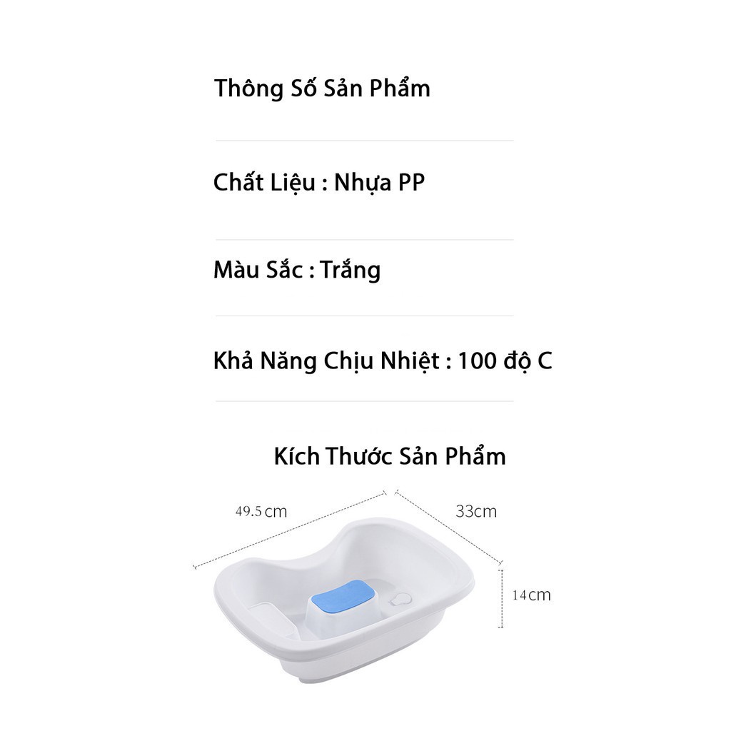 Chậu Gội Đầu Tại Giường Cao Cấp (Lót EVA + Ca + Lược Gội)