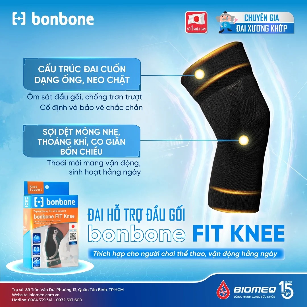 Đai Hỗ Trợ Đầu Gối BONBONE FIT KNEE (Hộp 1 Chiếc)