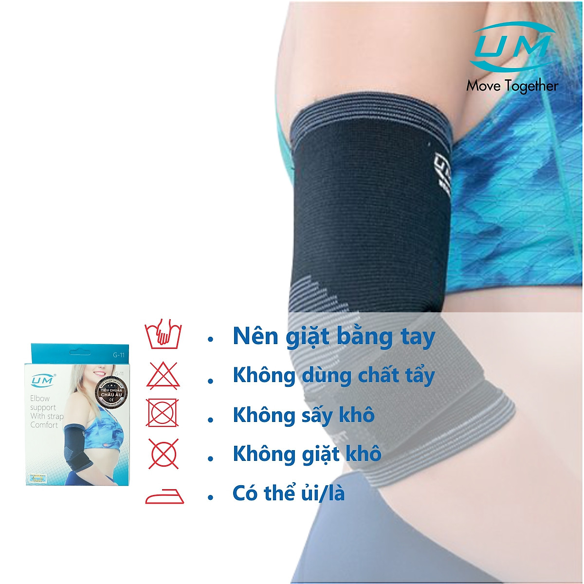 Băng Thun Bó Khuỷu Tay Có Đai Dán United Medicare UM G11