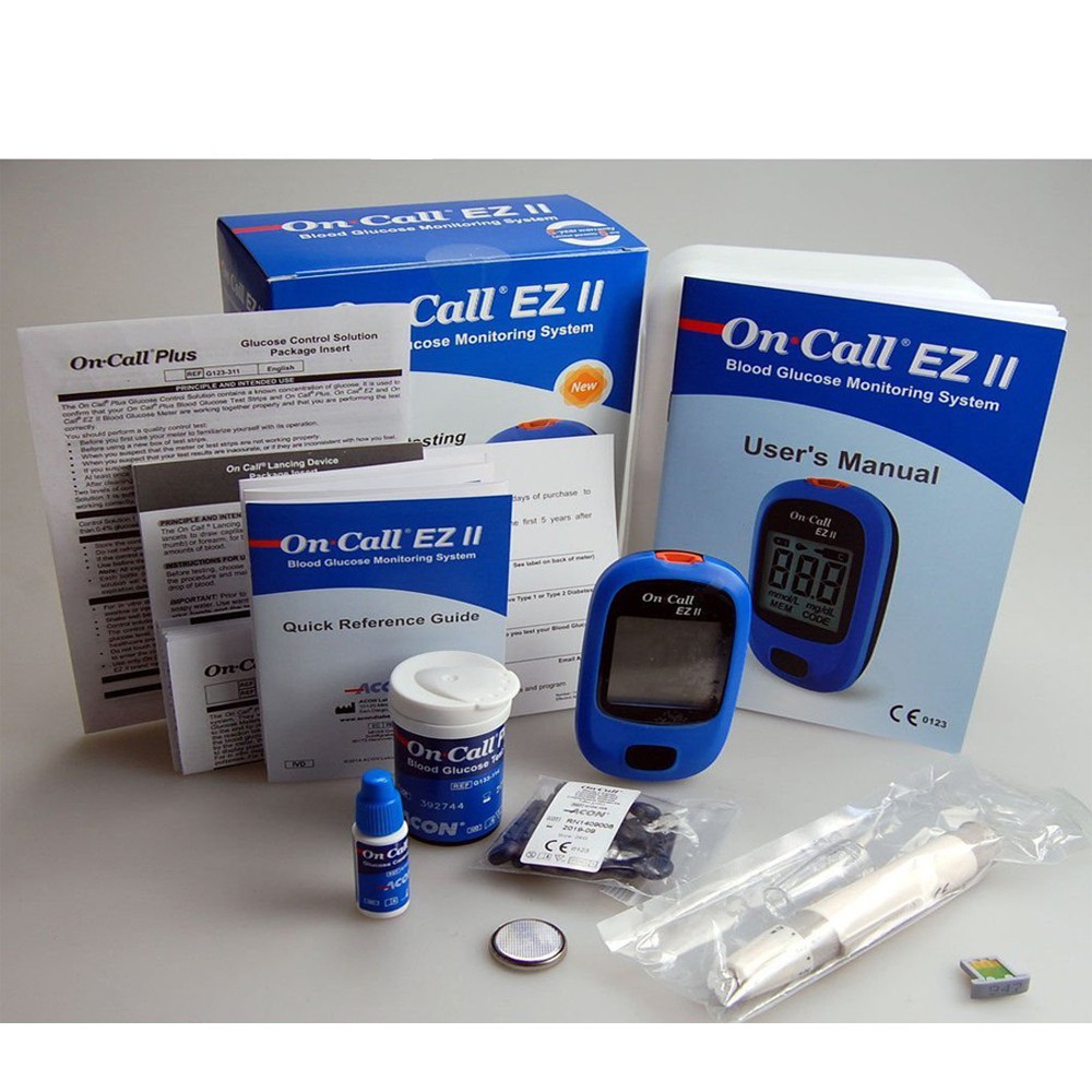 [TẶNG QUE, KIM, CỒN] Máy Đo Đường Huyết On Call EZ II (+ 25 Que Dạng Vỉ, Kim, Cồn)